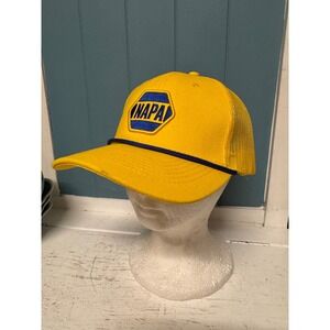 NAPA Auto Parts 100th Anniversary Trucker Hat Yellow Mesh Back Adjustable Cap